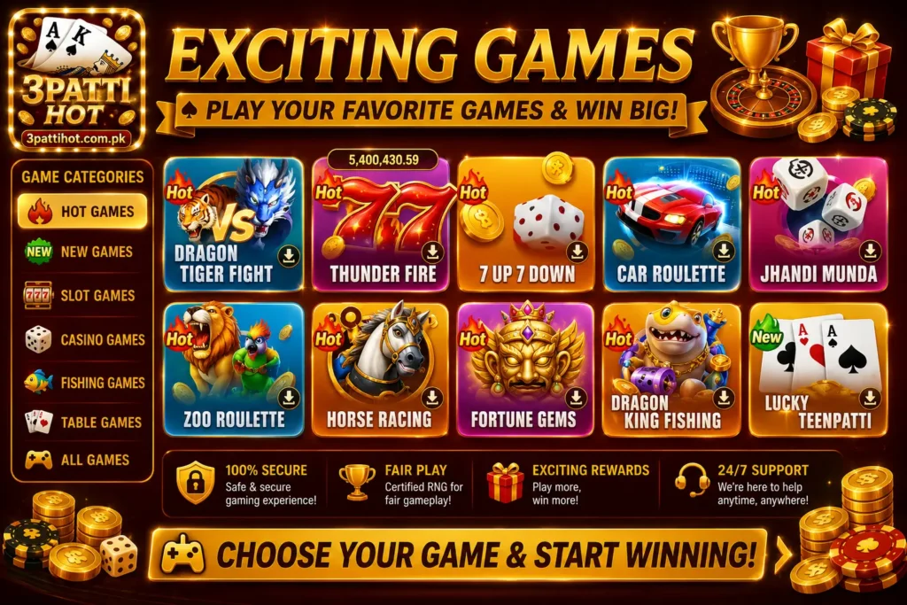Games in 3 patti hot