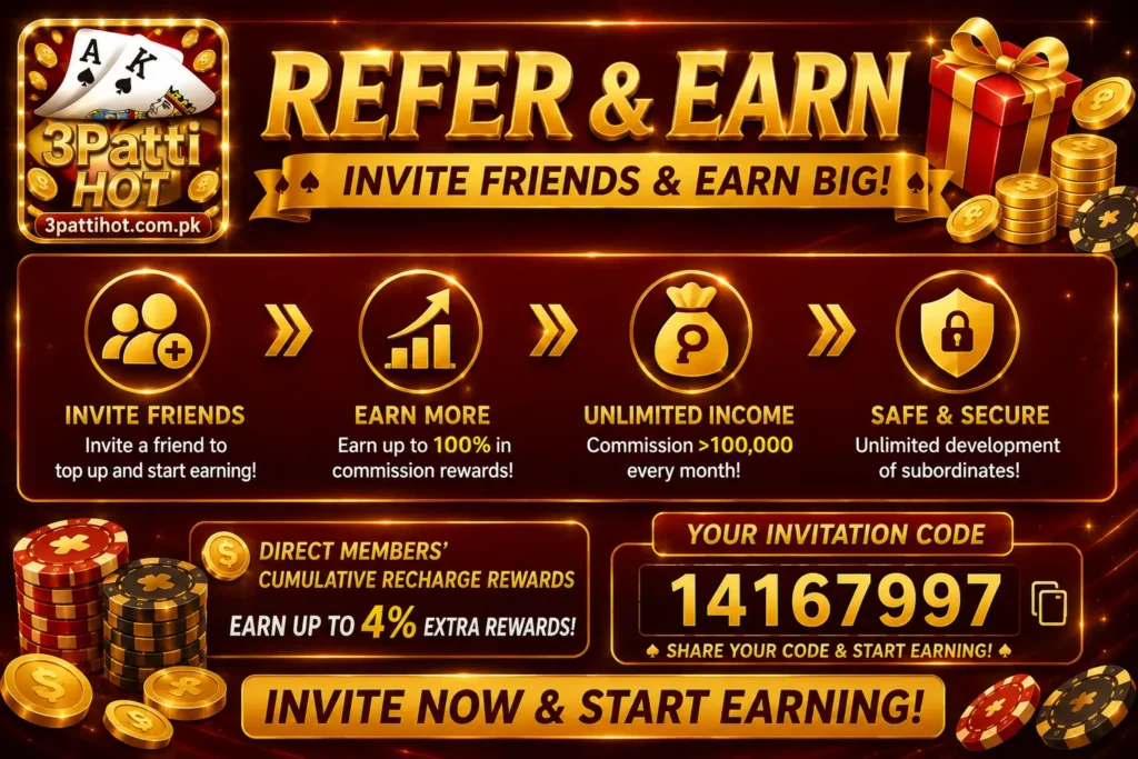 Referral system in 3 patti hot