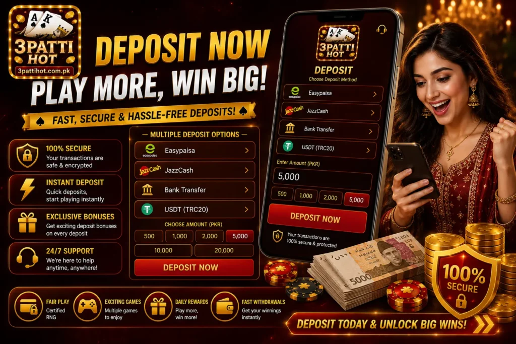 How to deposit in 3 patti hot game