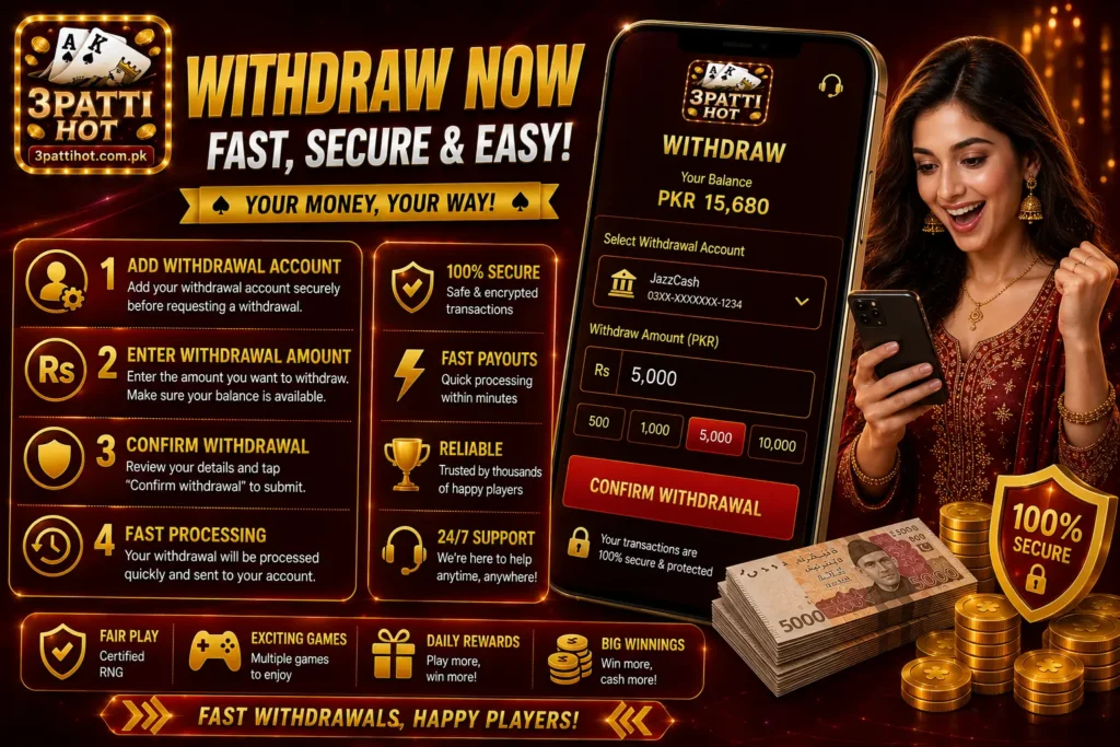 How to withdraw in 3 Patti Hot